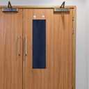 NICETOWN French Blackout Door Window Curtains, Privacy Front Door Curtains for Classroom, Thermal Insulated Tie Up Shades Window Covering Shade for Office, 8" Wide x 36" Long, 1 Panel, Navy