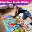 QUOKKA Giant Floor Puzzles for Kids Ages 4-6 - 2x3 Feet Extra-Thick 48 Pieces Toddler Puzzle Ages 3-5  Mermaid Educational Activity for Boys Girls  Premium Box with Sturdy Handle & Magnetic Closure