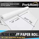 PerkHomy 48" x 2,400" (200') White Kraft Paper Roll for Craft Bulletin Board Paper Art Table Covering Crafting Gift Wrapping Bouquet Packing Parcel 80GSM 55LB (White, 48" x 200')