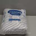 MooMee Striped Duvet Cover Set 100% Washed Cotton Linen Like Textured Breathable Durable Soft Comfy (Cornflower Blue White Classic Stripes, Cal King 104"x98")