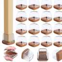 16 Pcs Clear Chair Leg Floor Protectors for Hardwood Floors - Square Silicone Covers with Felt Pads, Protect Floors, Reduce Noise (Fit: 3/4" to 1") 15 Pack