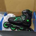 2PM SPORTS Torinx Green Boys Adjustable Inline Skates, Fun Beginner Roller Skates for Kids, Youth, Girls, Men and Women (Large - Youth (4-7 US))