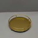 Jewelry Tray Perfume Display Organizer Bathroom Storage Vanity Tray Tabletop Display for Cosmetic, Candle, Jewelries, 8" Round Gold, Small