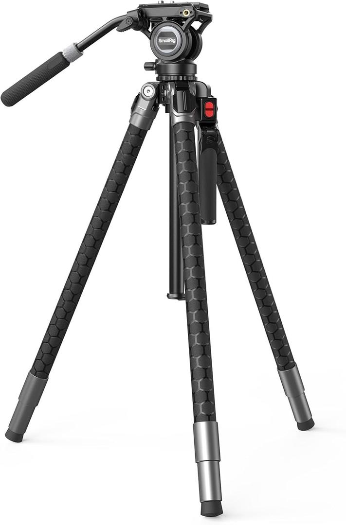 SMALLRIG x Potato Jet TRIBEX SE Hydraulic Aluminum Camera Tripod, with Video Fluid Head, 6kg/13.2lb Load, Max Height 166cm, Professional Video Tripod for Interviews/Wedding/Landscape - 5305