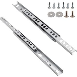 Suiwotin 17 Inch Drawer Slides, Metal Drawer Slide, Small Drawer Rails, Ball Bearing Dual Direction Slide Track Rail, Pack of 2 (0.7 inch Wide)
