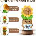 3 x Retirement Gift for Woman  Handmade Mini Sunflower Crochet with Retired 2025 Not My Problem Anymore Card  Cute Funny Retirement Decoration for Women, Teachers, Coworkers, Nurses