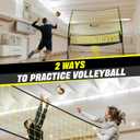 11ftx8ft Adjustable Volleyball Training Net, Portable Volleyball Practice Net for Serving, Spiking, Setting Yellow & Black, Easy Setup for Indoor/Outdoor Use