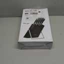 Knife Set, D.Perlla 6 Pieces Small Kitchen Knife Set with Block, German Stainless Steel Knives Set, Sharp Chef Knife Block Set, Black