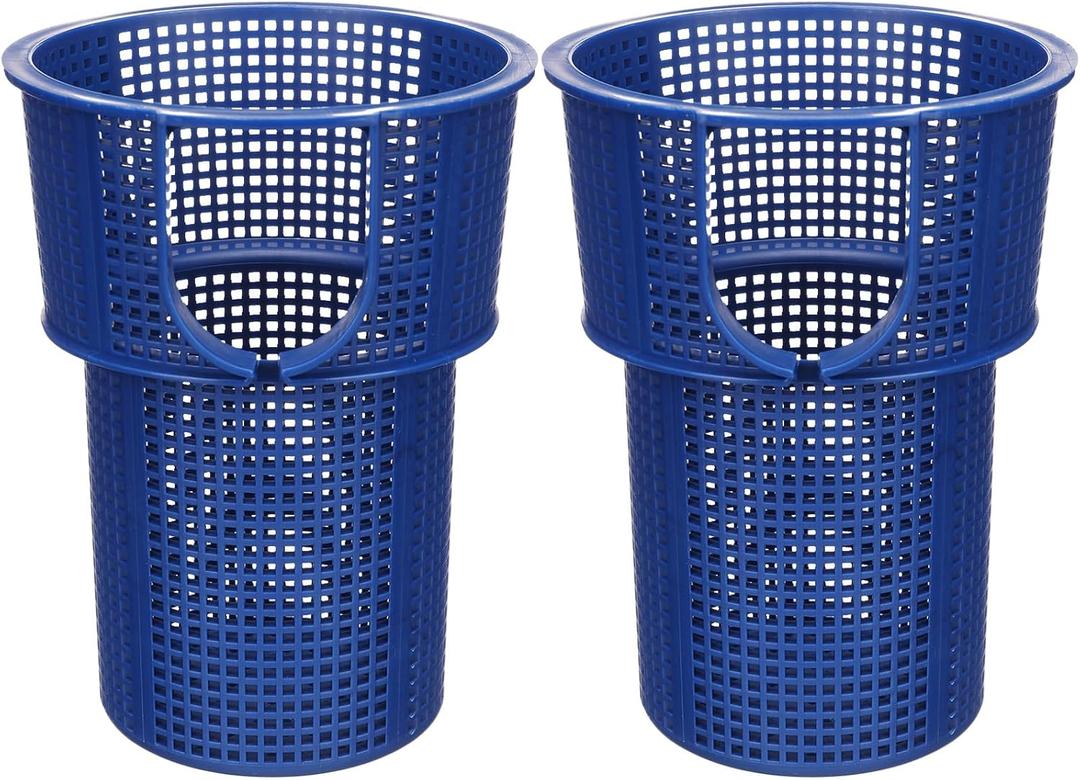 LemonRoad 2 Pcs Pool Pump Basket Replacement Compatible with Superflo Vs Pool Pump Pentair Filter, Skimmer Strainer Basket-Remove Leaves and Debris (Blue)