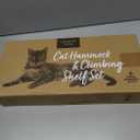 Chasing Tails Cat Wall Shelves - Four Step Cat Shelf with Scratch Board, Mounted Cat Shelves, Sturdy Cat Wall Furniture for Indoor Cats, Kittens - Extra Cat Wall Hammock Cover Included