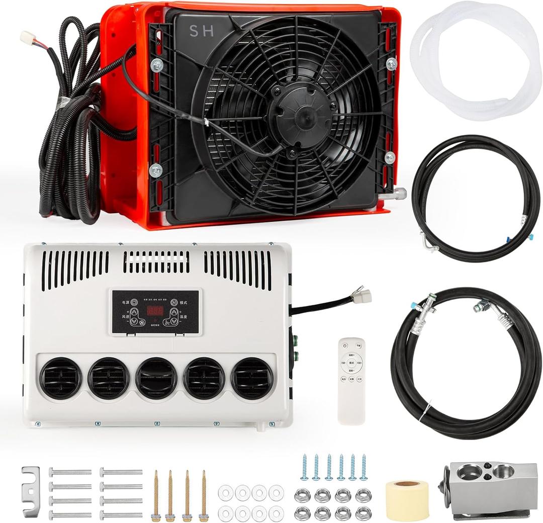 12V RV Air Conditioner, Split Type 9000btu Truck Air Conditioner, Suitable for Camping Vehicles, Trucks, RVs, Trailers, Excavators, Vans and other 12V DC AC (12, Volts (DC)) 12V RV Air Conditioner, Split Type 9000btu Truck Air Conditioner, Suitable for Camping Vehicles, Trucks, RVs, Trailers, Excavators, Vans and other 12V DC AC (12, Volts (DC))