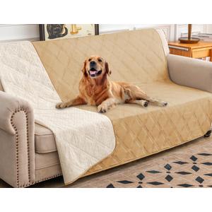Ameritex Waterproof Dog Bed Cover Pet Blanket with Anti-Slip Back for Furniture Bed Couch Sofa,52x82 Inch (Pack of 1), Sand