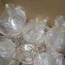 Zopeal 50 Pcs Plastic Champagne Glasses 5 oz Plastic Coupe Disposable Cocktail Cup for Wedding Party Birthday Anniversary Stackable Reusable Martini Glasses (Gold Rim,Gold Glitter)