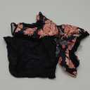 Yonique Women’s Floral Tankini Swimsuit – Size XL, Black and Coral Two-Piece Bathing Suit 