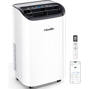 14,000 BTU Portable Air Conditioner with WiFi & Remote Control, Cools Up to 700 Sq.Ft, Auto-Evaporation Low Noise Portable AC Unit for Large Room, Office, Garage, White