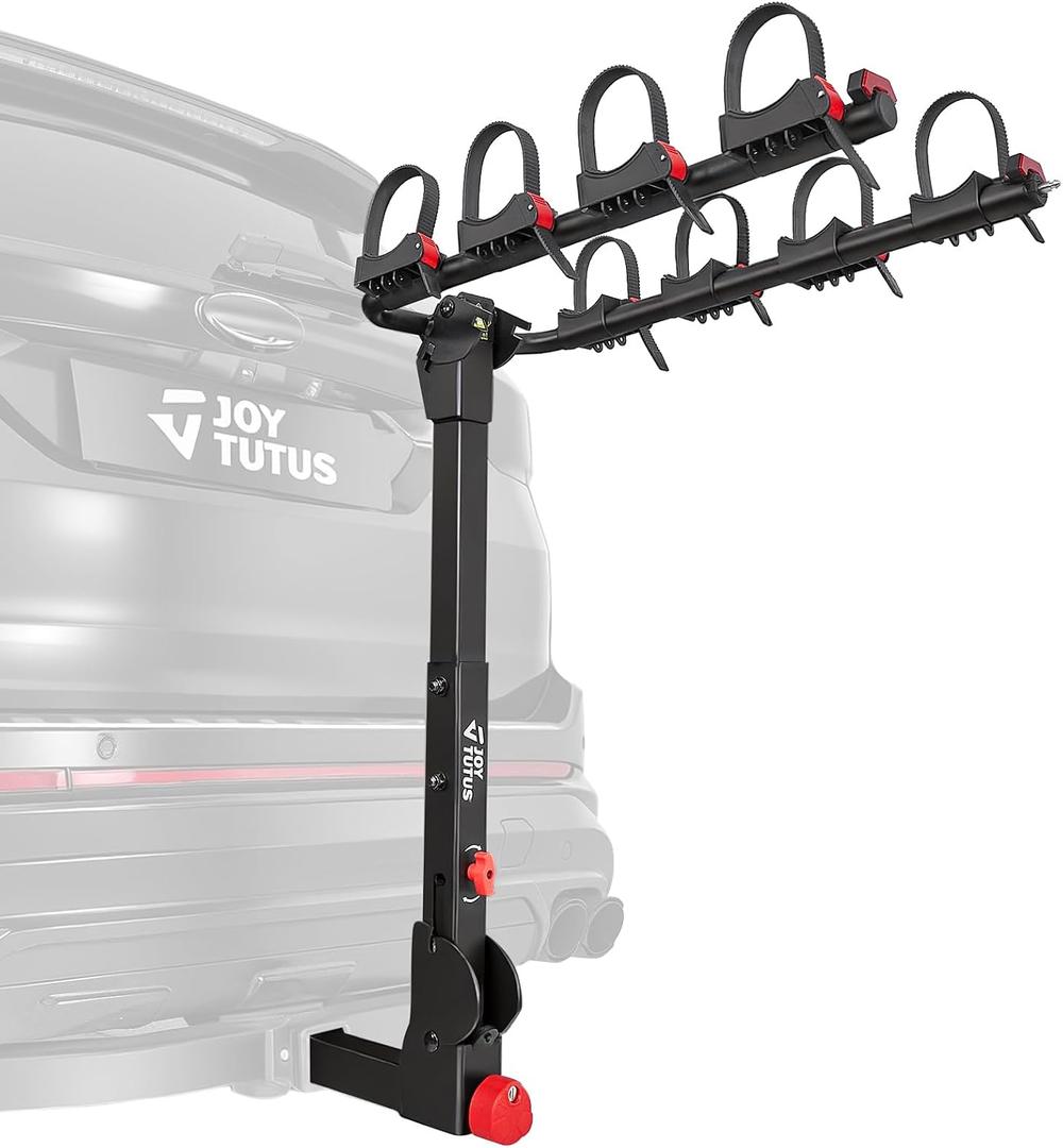 JOYTUTUS 2-3/4-Bike Hitch Bike Rack, 164 LBS Capacity Bike Carrier for Car, SUV, Truck, Easy Install & Anti-Theft Bike Rack Hitch for 2” Receiver, Smart Tilting & Fold Design