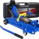 Floor Jack 1.5 Ton (3,300 LBs) Hydraulic Car Jack with Storage Case, Lifting Range from 5.31 Inch to 13.2 Inch, Fits Sedans Automotive (BLUE)