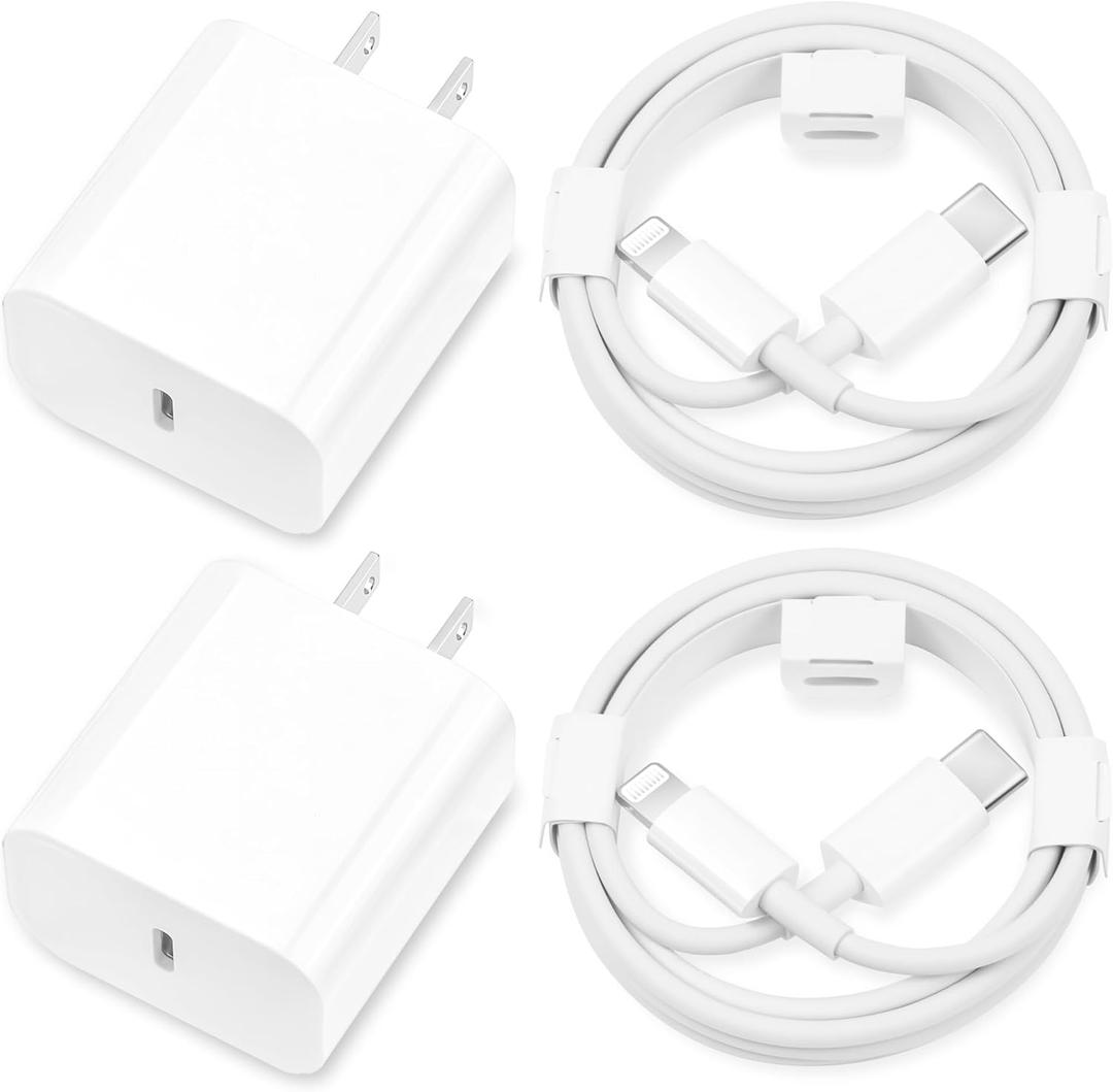 iPhone Charger Fast Charging,[Apple MFi Certified] 2Pack 20W Type C Fast Charger Block with 6FT USB C to Lightning Cable Compatible for iPhone 14/13/12/11 Pro Max/Xs Max/XR/X,iPad