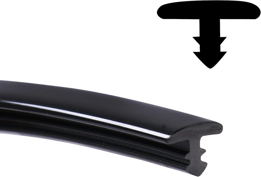18FT T-Molding Black Trim Moulding 5/16"(8mm) Flexible Polyethylene Center Barb Tee Moulding T-Shape for Edge Slit, Arcade Game Cabinets, Wall, Tables, Counters, Shelves DIY Projects