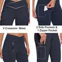 Flare Leggings for Women Yoga Crossover High Waist Pants with Tummy Control Workout Cargo with 5 Pockets Bootcut Leggings
