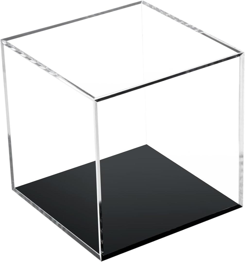 Transparent Acrylic Square Cube Containers with Lid Storage Boxes, Action Figures Home Storage Organizing Toys Craft Supplies Display Case, Countertop Plexiglass Display Case, 4x4x4Inch