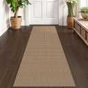 KOZYFLY Boho Runners for Hallways 2x6 ft Washable Kitchen Runner Non Slip Rubber Backed Hall Runners Cotton Entryway Runner Rugs Floor Carpet for Indoor Backdoor Bedroom Kitchen, Tan/Orange/Brown