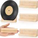 Chunful 3 Sets Record Wall Mount Wooden Vinyl Record Shelf Wall Mount Oak Storage Hanger Cd Shelf Small Holder Display Comic Showcase for Lp, Cd and Trading Card(Wood Color)