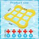 Pool Games Set Giant Inflatable Tic-Tac-Toe Board with 10 Balls 2-10 Players 4.6 Ft Foldable Floating Water Toys Outdoor Play Pool Toys for Summer Swimming Pools Family Reunion Games Party