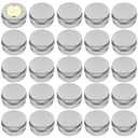 TUZAZO 24Pack 2 Oz Aluminum Tin Cans with Screw Lid and Labels, Refillable Travel Sized Cosmetic Containers Small Tins for Salves, Lotion Bars, Beard Balms, Candles