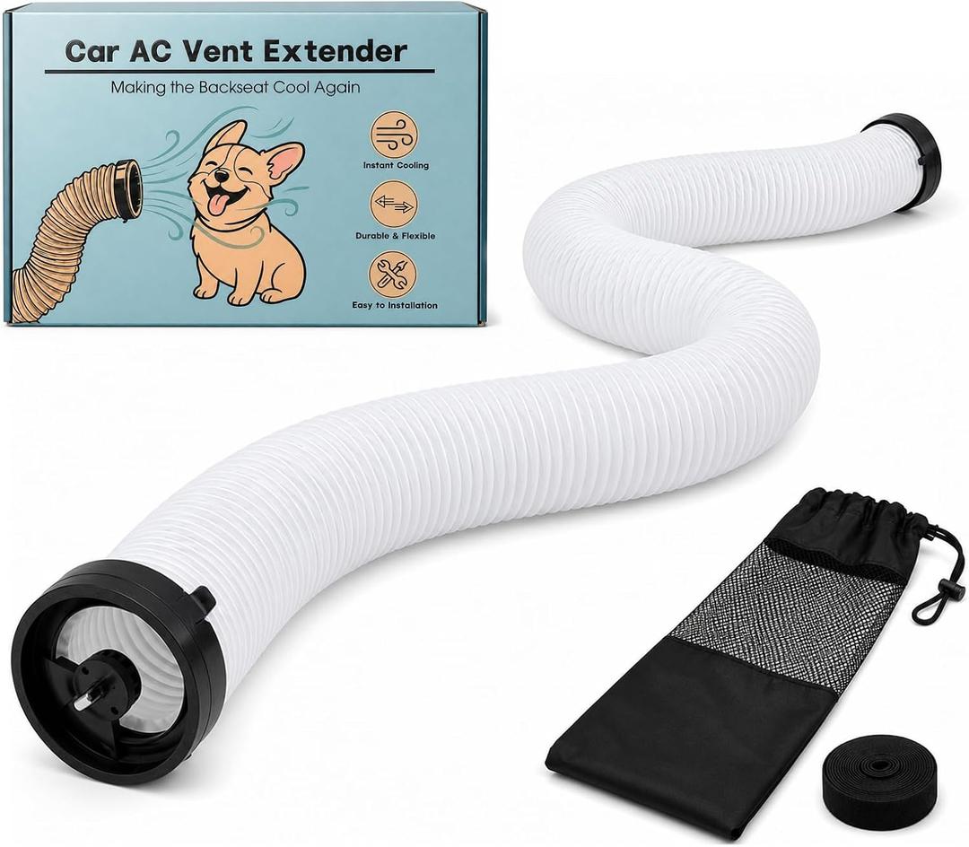 Car AC Vent Extender for Back Seat, 7–102in Flexible Air Vent Hose, Directs Cool or Hot Air, Rear Seat Cooling Tube for Kids, Pets, Baby Car Seats, Back Seat Air Conditioning for SUV Sedan Travel