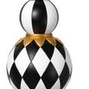 Jenaai Black and White Checkered Decor, 15.3'' Large Resin Tabletop Decor Black White Figurine Holiday Winter Modern Decoration for Home Table Centerpiece Mantel Desk Shelf Office