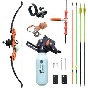Bowfishing Bow and Arrow Set for Adults Beginner Bow Fishing Combo Kit with Bowfishing Arrows Bowfishing Reel (30lbs, Orange)