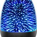 Aiscool Night Light Bluetooth Speaker, 3D Glass Music Bedside Table Lamp with 7 Colors, LED Touch Night Lamp Rechargeable Portable Lamp Gifts for Girls, Boys, Women, Men, Dad, Mom(Galaxy Black)