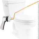 Hibbent Universal Metal Side Mount Toilet Handle Replacement Kit, Brass Toilet Flush Tank Lever with Stainless Steel Flapper Chains for Most Toilets, Chrome Finish