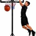 Kids Basketball Hoop Adjustable 5 to 7 FT Portable Basketball Hoop for Kids Indoor Outdoor Play Youth Basketball Hoop with Backboard Wheels Driveway Backyard