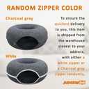 Peekaboo Cat Tunnel with Cute Paw Window, Large Indoor Donut Cat Cave for Play & Nap, Random Zipper Color (White/Charcoal Gray), Scratch-Resistant & Hand-Washable, Dark Gray