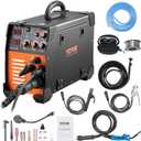 VEVOR MIG Welder, 3 in 1 270 Amp Welding Machine, 110 220V MIG Lift TIG Arc Welder, Portable Lift TIG Welder ARC Welder with IGBT DC Inverter, LCD Digital Display, Welder Torch and Welding Wire
