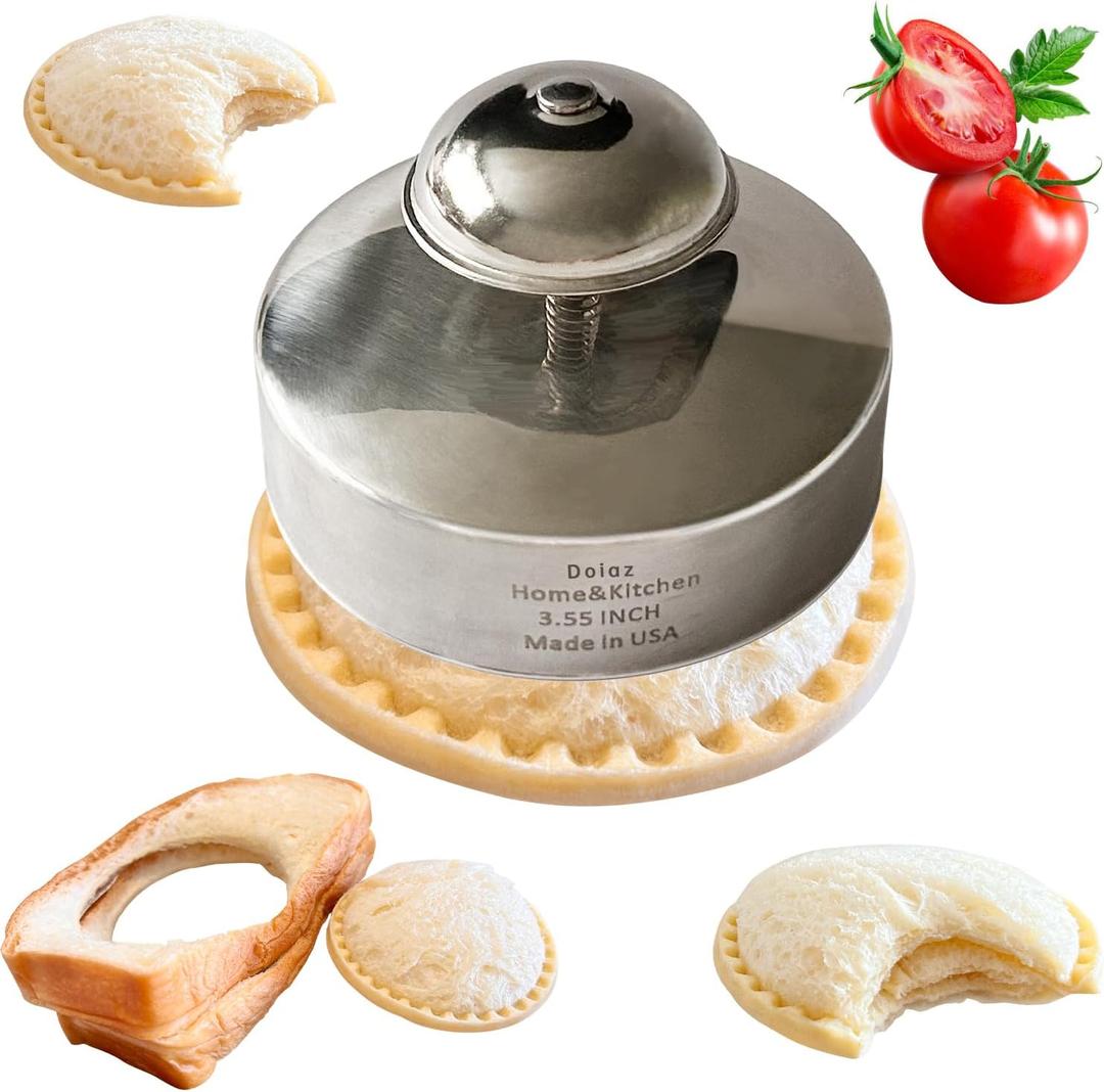 Sandwich Cutters and Sealer Uncrustables Maker Stainless Steel 3.5inch Sandwich Bread Cutter Great for Lunchbox and Bento Box