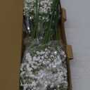 12 Bundles Artificial Flowers for Outdoors Summer Decor, Realistic UV Resistant Fake Plants Faux Plastic Flowers for Outside Planter Home Gardens Patio Porch Yards Spring Cemetery Decor(White)