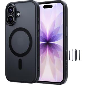 NIMASO for iPhone 17 Case, Compatible with MagSafe, Shockproof Military Grade Protection, Translucent Matte Back, Slim Thin Magnetic Phone Case for iPhone 17, Black