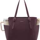 LOVEVOOK Laptop Tote Bag for Women With Large Cup Holder, Leather Work Tote Bag for Women,15.6 Inch Professional Computer Briefcase Business Teacher Commuter Shoulder Bag,Office Travel Gift