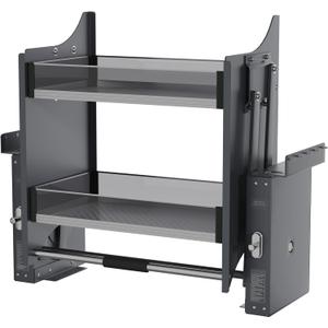 22-35.8 Inch Pull Down Shelf for Kitchen Upper Cabinet, 2-Tier Pull Down Cabinet Organizer, 22-24 Inch, Black