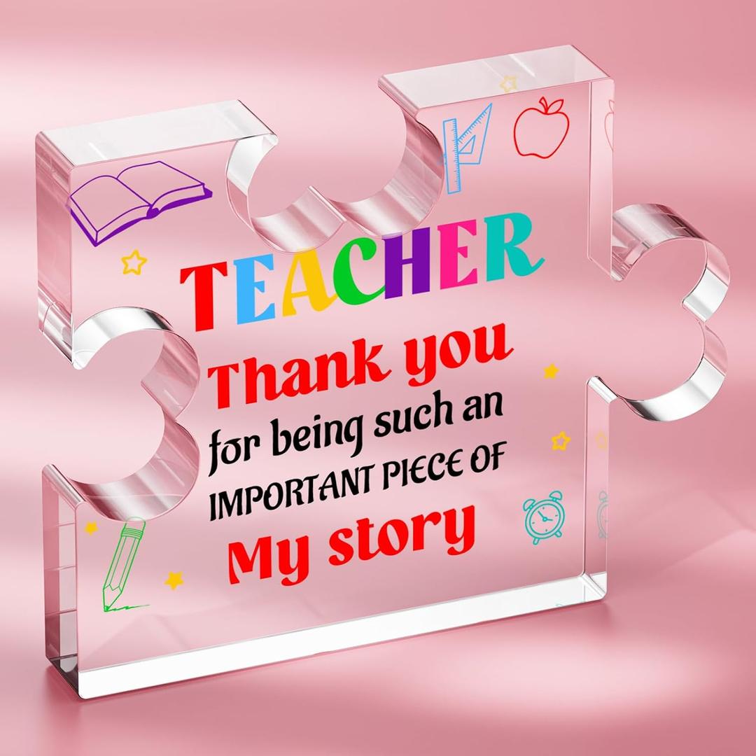 SOUHONEY Teacher Appreciation Gifts - Teacher Gifts First Day of School for Men Women - Thank You Teacher Gifts Home Office Decor Plaque for Back to School Teacher End of Year - 2.8 * 3.3in