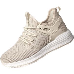 Wide Women's Walking & Running Shoes - Beige, Size 7.5
