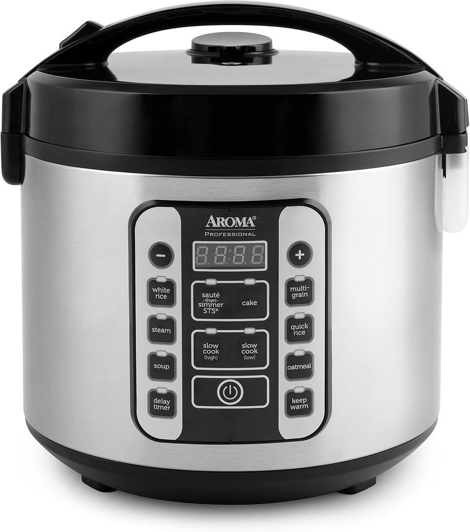 Aroma Housewares AROMA Professional 20-Cup (Cooked) / 5Qt. Digital Rice Cooker, Steamer, and Slow Cooker Pot with 10 Smart Cooking Modes, Including Saut-then-Simmer