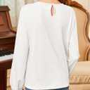 DOKOTOO KIDS Girls Cute Shirts Lace Embroidered Long Sleeve Tops 2025 Fall Fashion Knit Crewneck Blouses 6-13 Years (White, L)