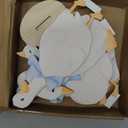 FYSUIMU 8Pcs One Silly Goose Wood Table Sign Tabletop Centerpieces Blue Bow Goose Wooden Cutouts with Base for First Birthday Baby Shower Home School Office