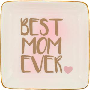 ROSA&ROSE Mothers Day Gifts For Mom From Daughter Son,4"X4" Ceramic Jewelry Tray-Retirement Birthday Thank You Gifts For Woman Employee Social Worker Teacher Appreciation Gifts