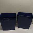 iDesign Small Plastic Bathroom Trash Can, Slim Rectangle Garbage Bin for Bedroom, Office, Dorm, 2-Pack, Navy Blue