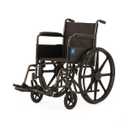 Medline Guardian K1 Basic Wheelchair with Full-Length Permanent arms and Swing-Away Leg Rests, 18"